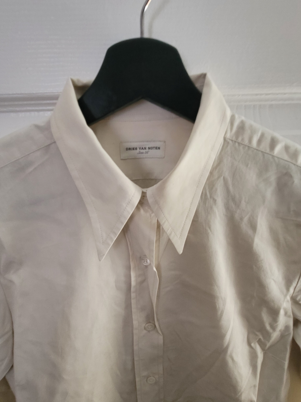Dries Van Noten Classic Cream Cotton Button-Down Dress Shirt